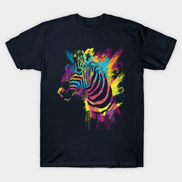 Zebra Splatters T-Shirt by Olechka